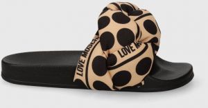 Šľapky Love Moschino dámske, béžová farba, JA28272G0IIW010B