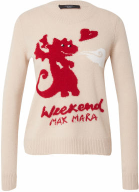 Weekend Max Mara Sveter 'ADELCHI'  béžová / červená / čierna / biela