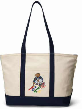 Polo Ralph Lauren Shopper  krémová / námornícka modrá / zelená / červená