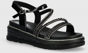 Sandále GOE dámske, čierna farba, na platforme, NN2N4254