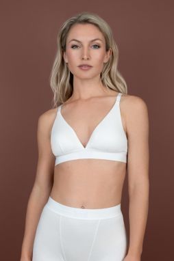 Biela vystužená podprsenka Natural Rib Triangle Bra Top