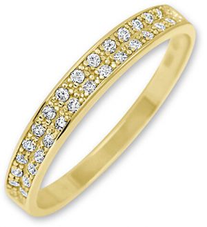 Brilio Dámsky zlatý prsteň s kryštálmi 229 001 00670 53 mm
