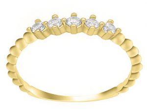 Brilio Nežný prsteň zo žltého zlata so zirkónmi GR122YAU 48 mm