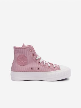 Ružové dámske pruhované členkové tenisky Converse Chuck Taylor All Star Lift