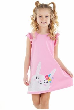 Denokids Fancy Rabbit Cotton Girls' Pink Dress