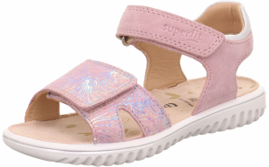 SUPERFIT Sandále 'Sparkle'  tyrkysová / ružová / strieborná