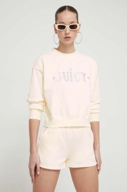 Mikina Juicy Couture dámska, béžová farba, s nášivkou