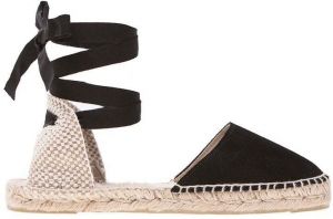 Semišové espadrilky Manebi Flat Valenciana Espadrilles čierna farba, K 1.0 P0