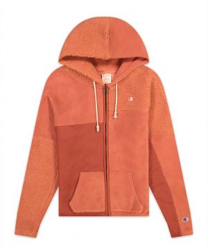 Champion Patchwork Velour Fleece ZIP-UP Hoodie