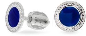 Praqia Jewellery Drobné strieborné náušnice s modrým stredom NA5109_RH