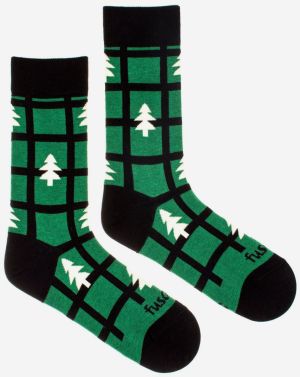 Zelené dámske vzorované ponožky Fusakle Tree Green