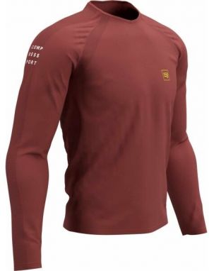 Compressport TRAINING TSHIRT LS Pánske tréningové tričko s dlhým rukávom, červená, veľkosť