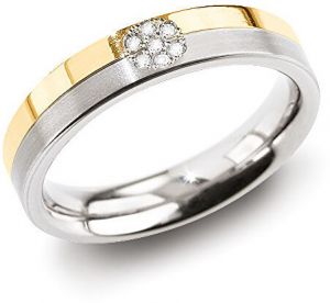 Boccia Titanium Úžasný prsteň z titánu s diamantmi 0129-06 49 mm