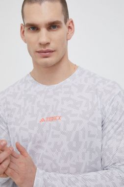 Športové tričko s dlhým rukávom adidas TERREX šedá farba, vzorované