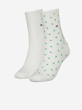 Sada dvoch párov dámskych ponožiek v krémovej farbe Tommy Hilfiger