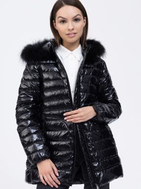 Black down jacket with raccoon dog Tiffi St. Anton