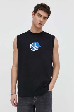 Bavlnené tričko Karl Lagerfeld Jeans pánsky, čierna farba