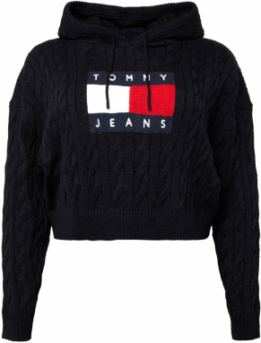 Tommy Jeans Curve Sveter  námornícka modrá / červená / čierna / biela