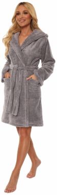 Women's bathrobe De Lafense 806 short S-XL grey 046