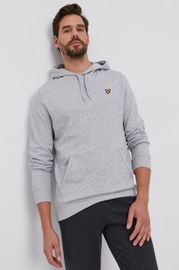 Bavlnená mikina Lyle & Scott pánska, šedá farba, melanžová