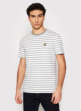 Lyle & Scott Tričko Breton Stripe TS508VB Biela Regular Fit