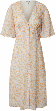 EDITED Košeľové šaty 'Vera'  zelená / svetlofialová / oranžová / biela