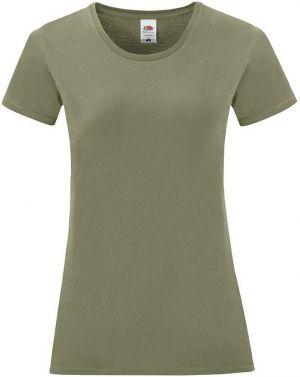 Olive Iconic Women's T-shirt in combed cotton Fruit of the Loom