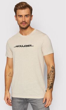 Jack&Jones PREMIUM Tričko Logo 12197600 Béžová Regular Fit