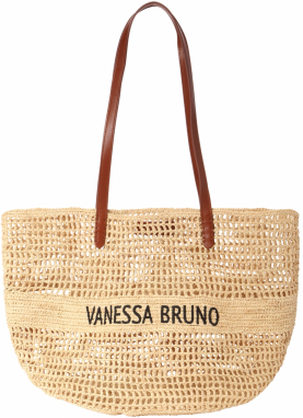 Vanessa Bruno Plážová taška 'PANIER'  piesková / hnedá / čierna