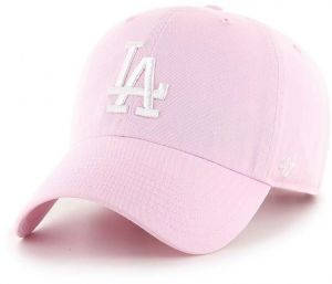 Bavlnená šiltovka 47brand MLB Los Angeles Dodgers ružová farba, s nášivkou, B-RGW12GWSNL-PTA