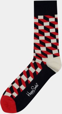 Čierno-červené vzorované ponožky Happy Socks Filled Optic