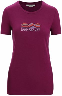 ICEBREAKER Funkčné tričko 'Tech Lite II Mountain Geology'  piesková / pastelovo fialová / oranžová / červeno-fialová