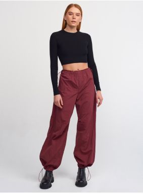 Dilvin 70392 Parachute Trousers-Burgundy