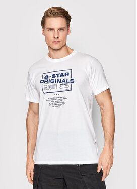 G-Star Raw Tričko Originals Logo D21181-336-110 Biela Regular Fit