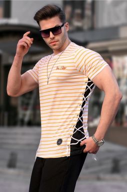 Madmext Lace-up Camel T-Shirt 2567