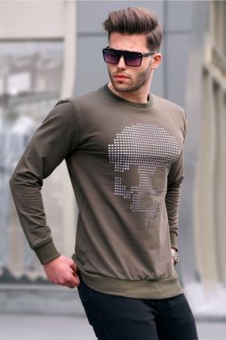 Madmext Khaki Men's Mesh Sweatshirt 2138