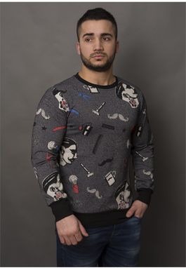 Madmext Black Barber Sweatshirt 1738