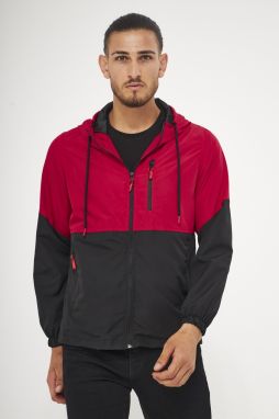 River Club Men's Red - Black Two Color Inner Lined Waterproof Hooded Raincoat with Pocket