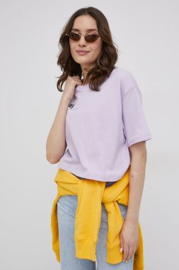 Bavlnené tričko OCAY fialová farba,