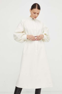 Šaty Undress Code Casablanca béžová farba, midi, áčkový strih
