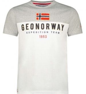 Tričká s krátkym rukávom Geo Norway  SW1276HGNO-GREY-WHITE
