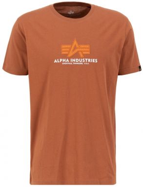 ALPHA INDUSTRIES Tričko  hnedá / oranžová / biela