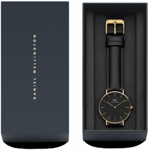 Daniel Wellington Analógové hodinky 'Sheffield'  zlatá / čierna / biela