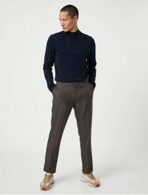 Koton Basic Pleated Trousers with Button Detailed Pockets.