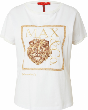 MAX&Co. Tričko 'DREAM'  hnedá / zlatá / zelená / biela