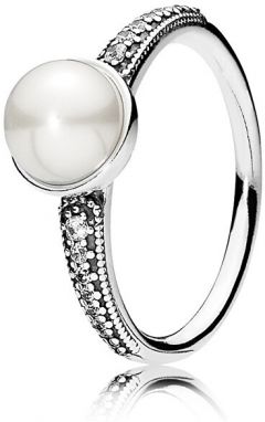 Pandora Elegantný prsteň s perlou 191018P 50 mm