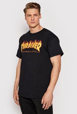 Thrasher Tričko Flame Čierna Regular Fit