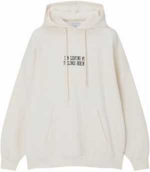 Pull&Bear Mikina  čierna / biela