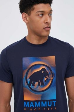 Športové tričko Mammut Trovat tmavomodrá farba, s potlačou