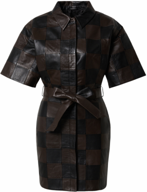 LeGer Premium Šaty 'Nina'  tmavohnedá / čierna